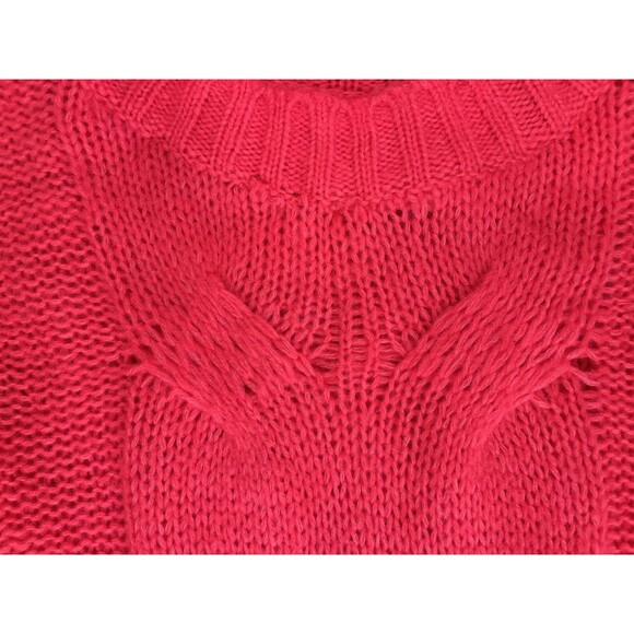 Aerie women Happy Place Cable Knit Sweater sz XS Salmon Pink Oversize Wool Blend - Picture 5 of 7